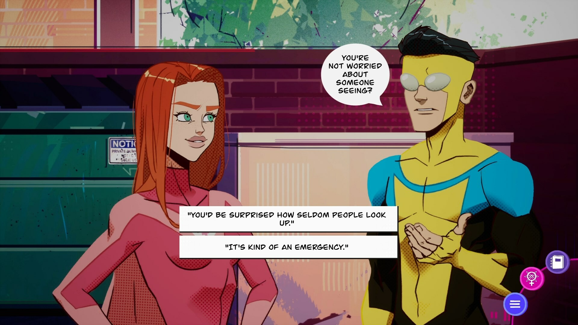 Atom Eve talking to Invincible in Invincible Presents: Atom Eve.