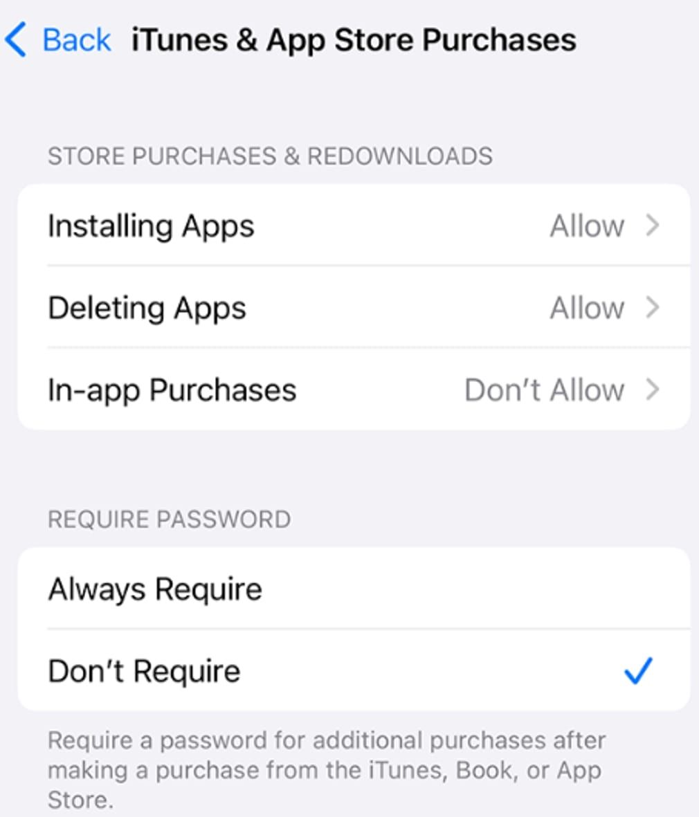 iOS content and privacy restrictions