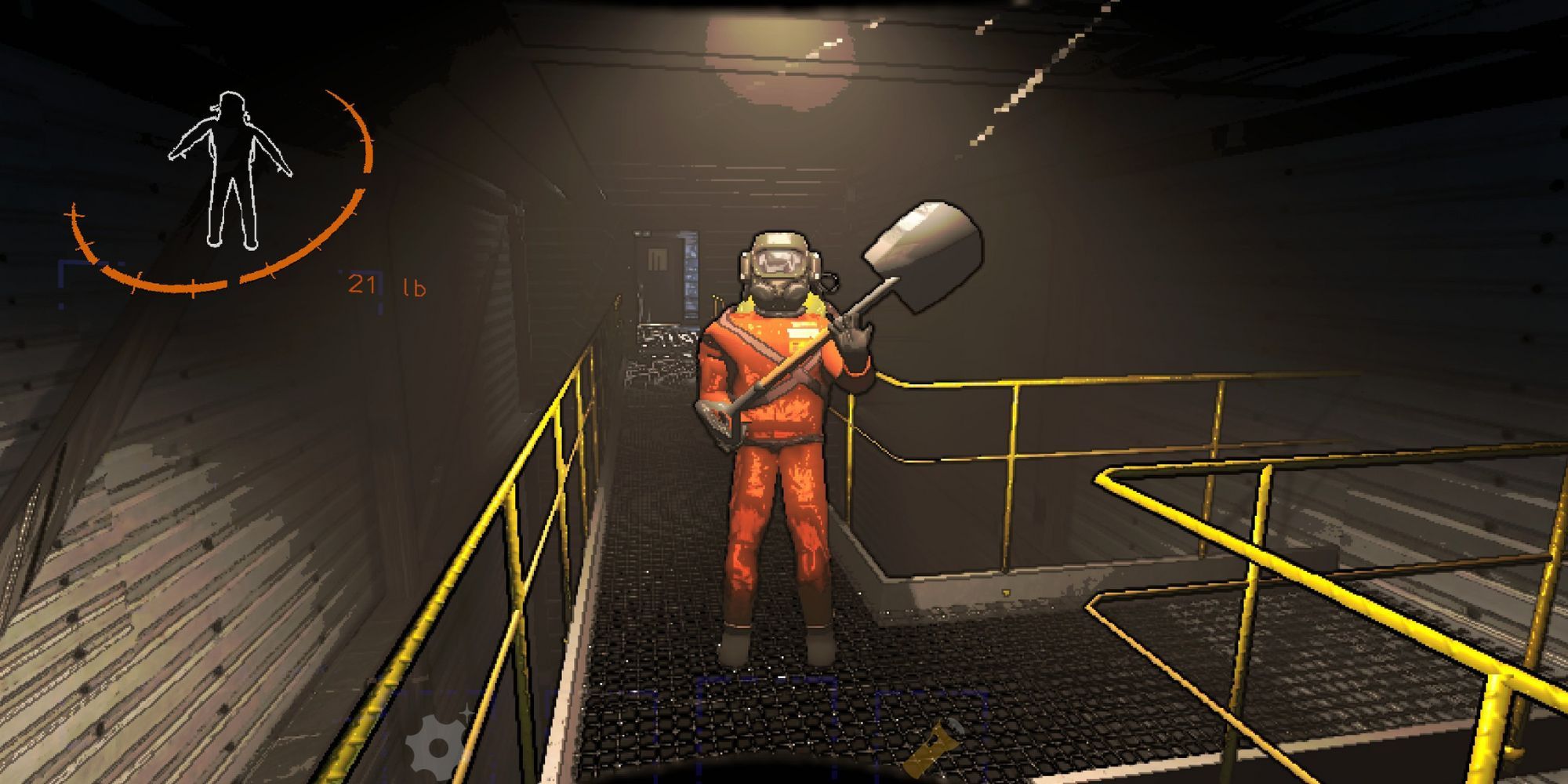 Lethal Company Player holding a shovel