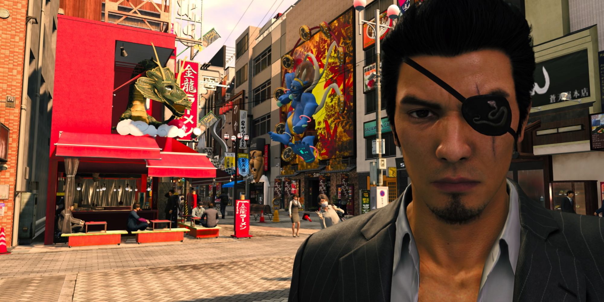 Like a Dragon Gaiden,  Find The Terrifying Beings Request, Kiryu taking a selfie with the Terrifying Beings