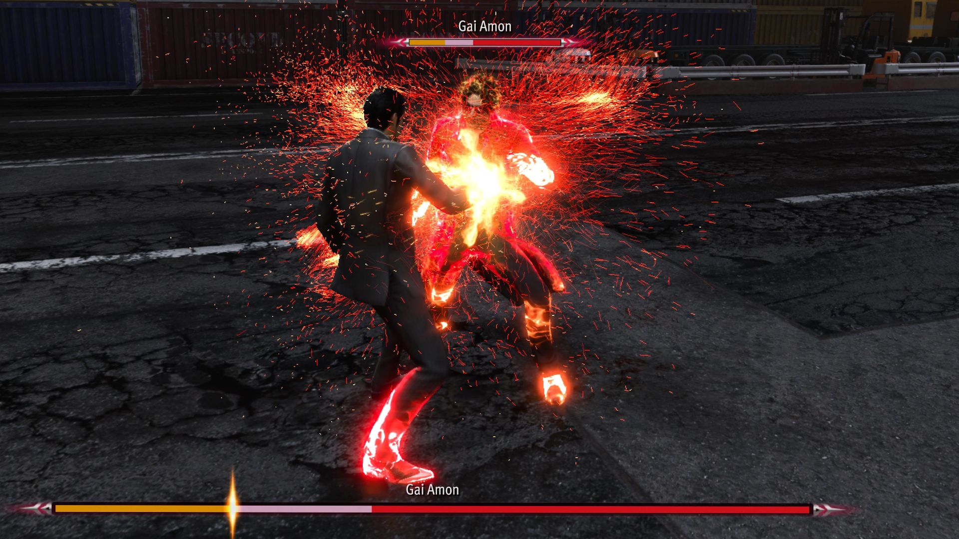 Like A Dragon Gaiden, Gai Amon, Gai Amon using his explosion attack