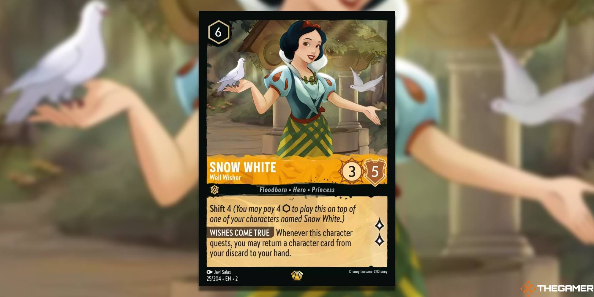 lorcana card snow white well wisher by javi salas