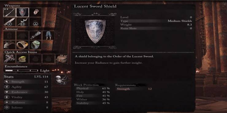Lucent Sword Shield in Lords of the Fallen