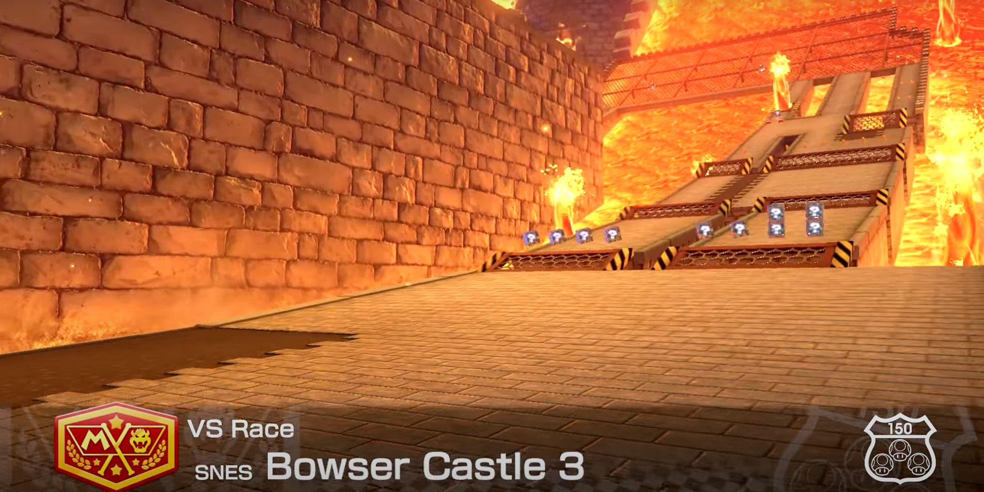 Mario Kart 8 Deluxe Booster Course Pass - A giant pool of lava in SNES Bowser's Castle 3