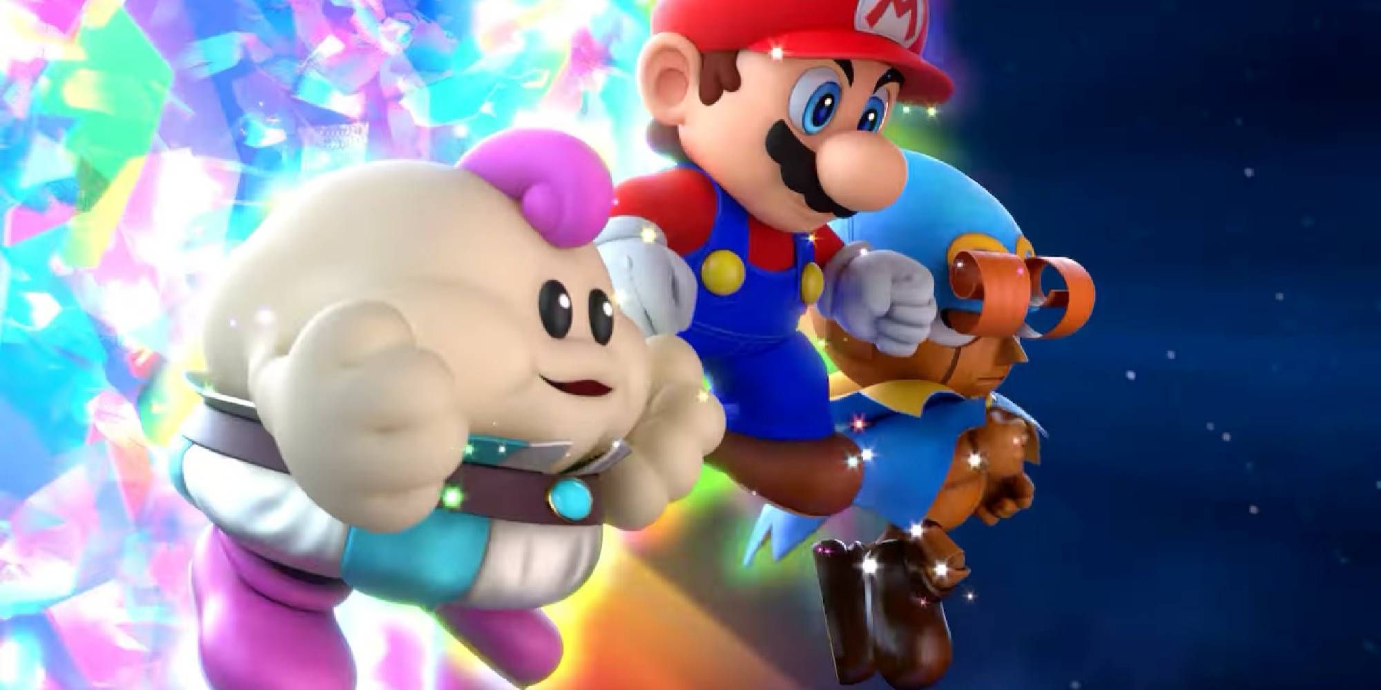 Mario Mallow und Geno machen ihre Triple-Move-Super-Mario-RPG-Star-Rider