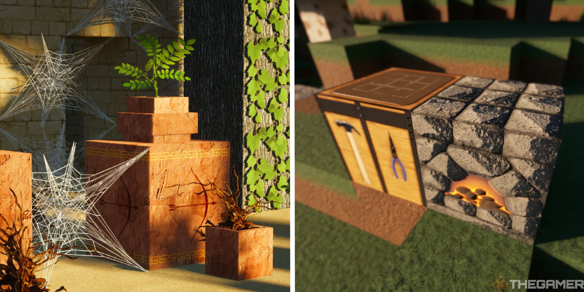 minecraft realistic texture packs featured image showing split image of two texture packs available