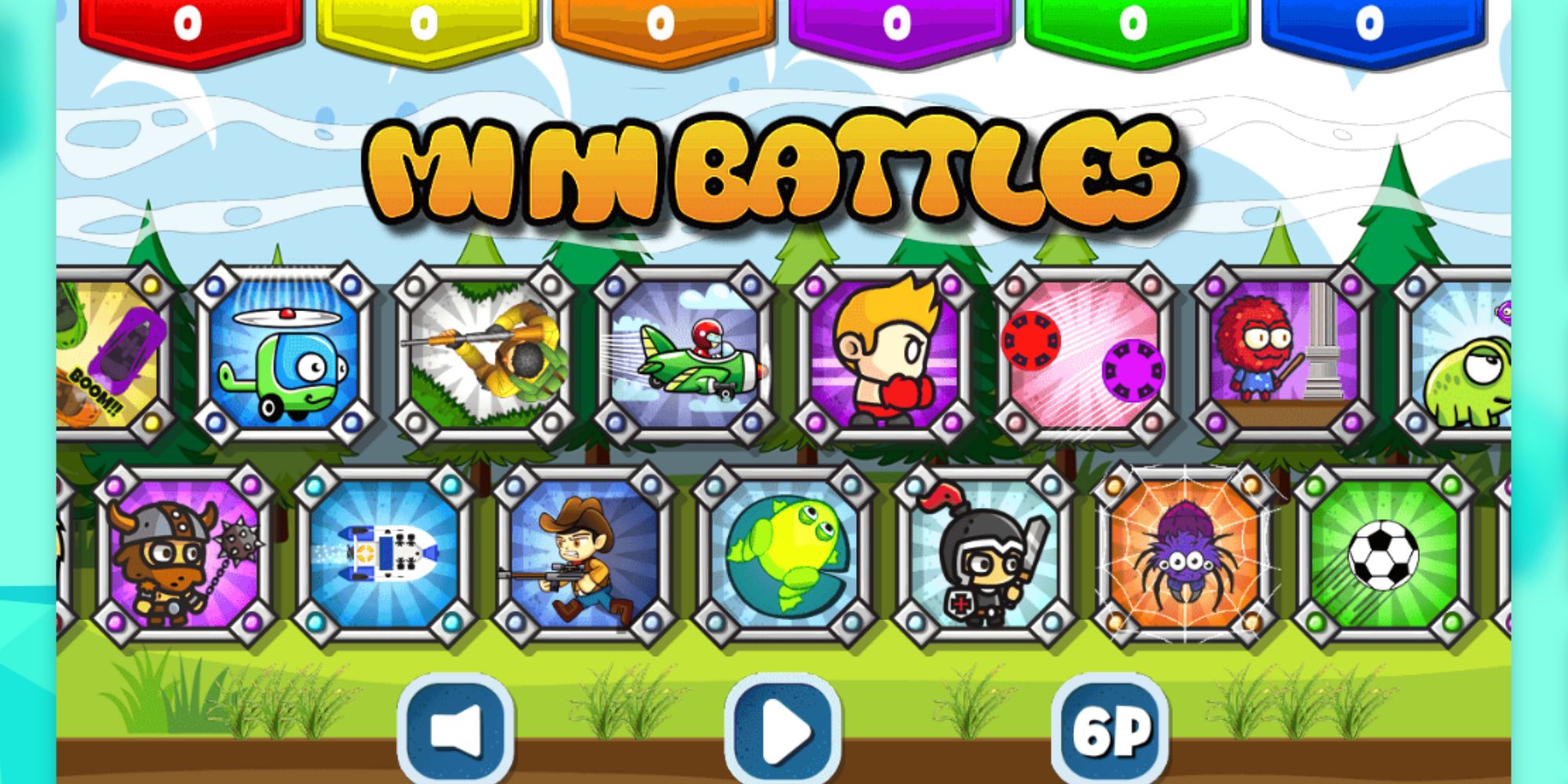 Mini Battles Game Selection Screen