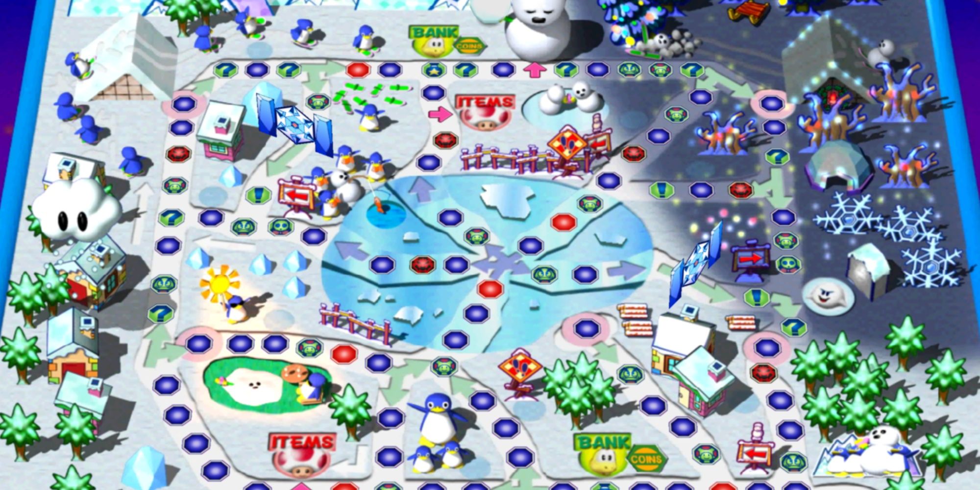 A Snow-covered Map Filled With Penguins