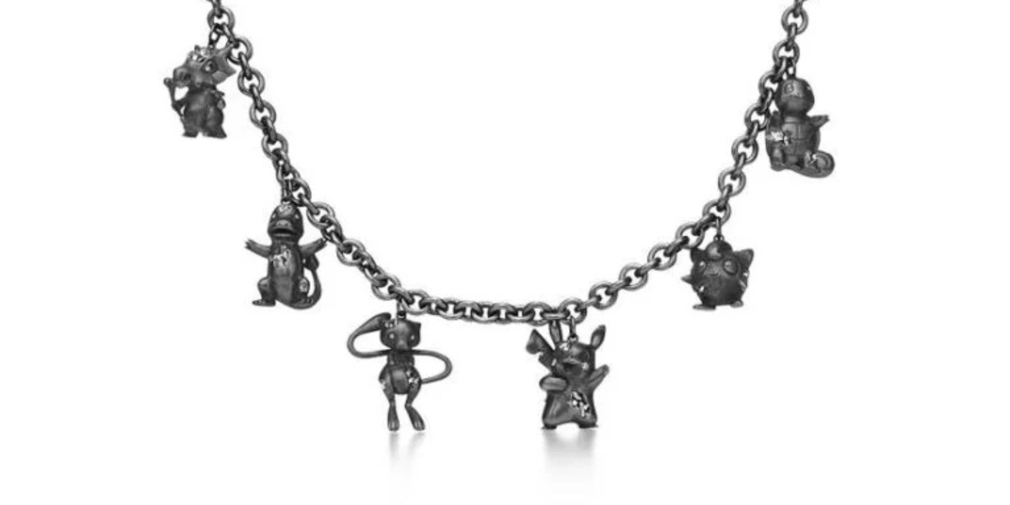 sterling silver pokemon x tiffany pendants on a chain