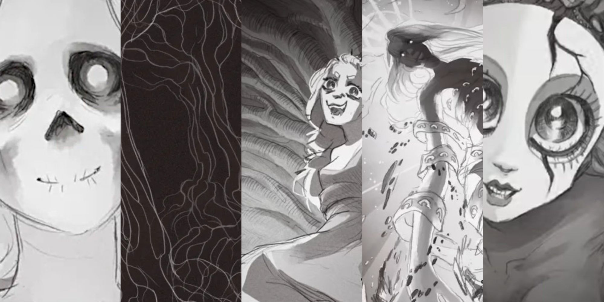 From left to right: The Grey, the Wild, the Witch, the Apotheosis, and the Nightmare