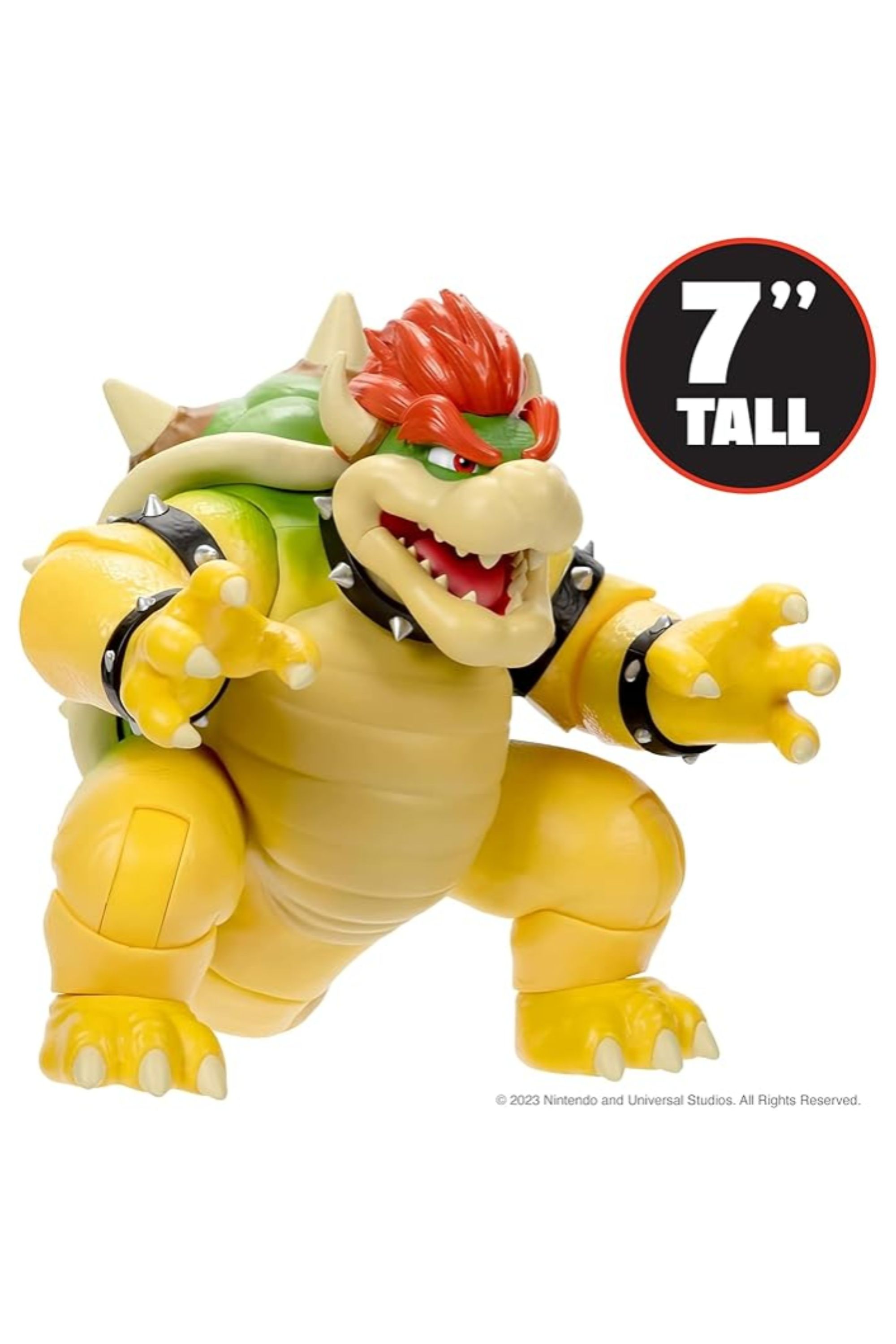 The Super Mario Bros. Movie 7-Inch Feature Bowser Action Figure with Fire Breathing Effects