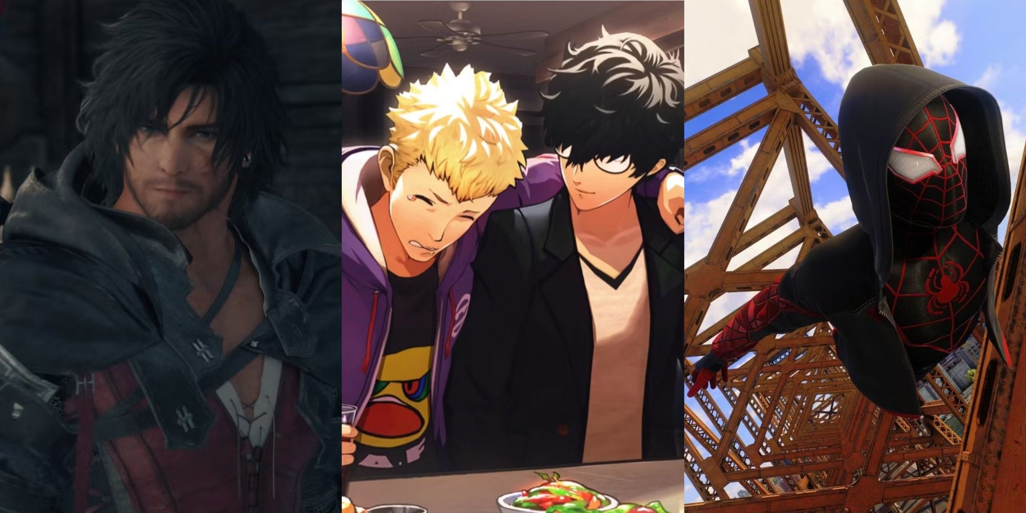 Final Fanyasy 16, Persona 5 Royal und Spider-Man 2 Charaktere nebeneinander