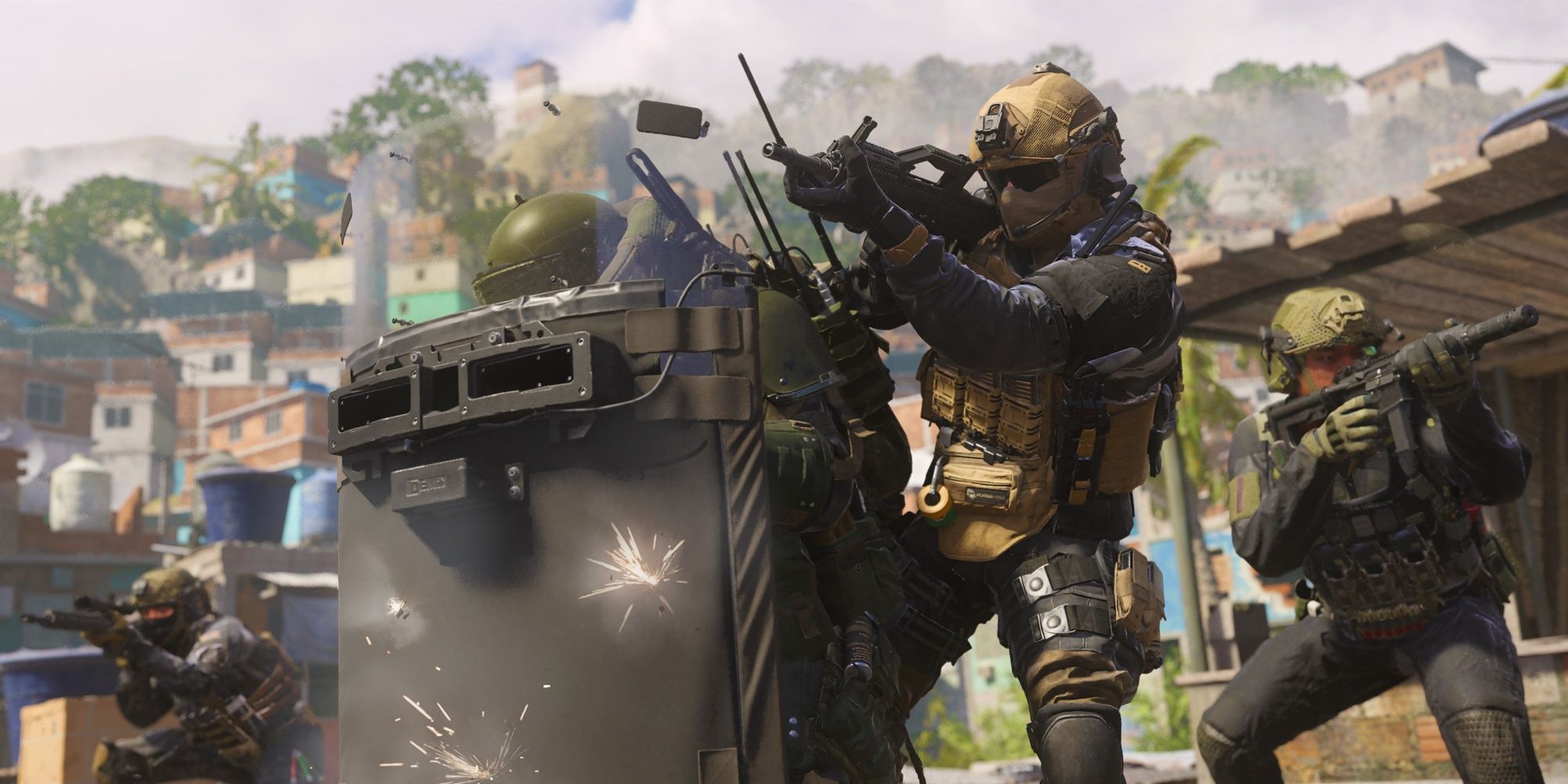 Modern Warfare 3 Soldier Firing Behind Riot Shield