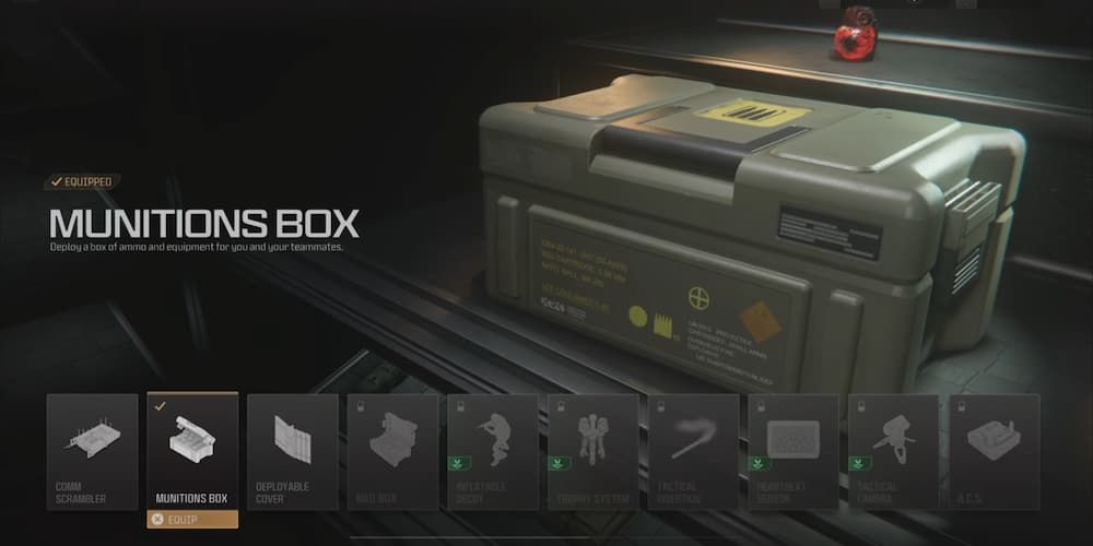 The Munitions Box in the armory of Call of Duty: Modern Warfare 3.