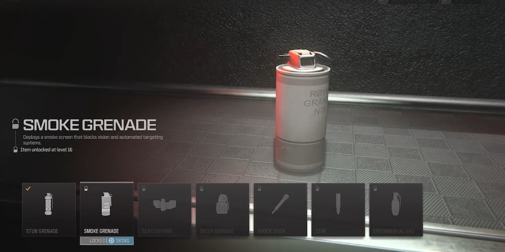 The Smoke Grenade in the armory of Call of Duty: Modern Warafare 3.