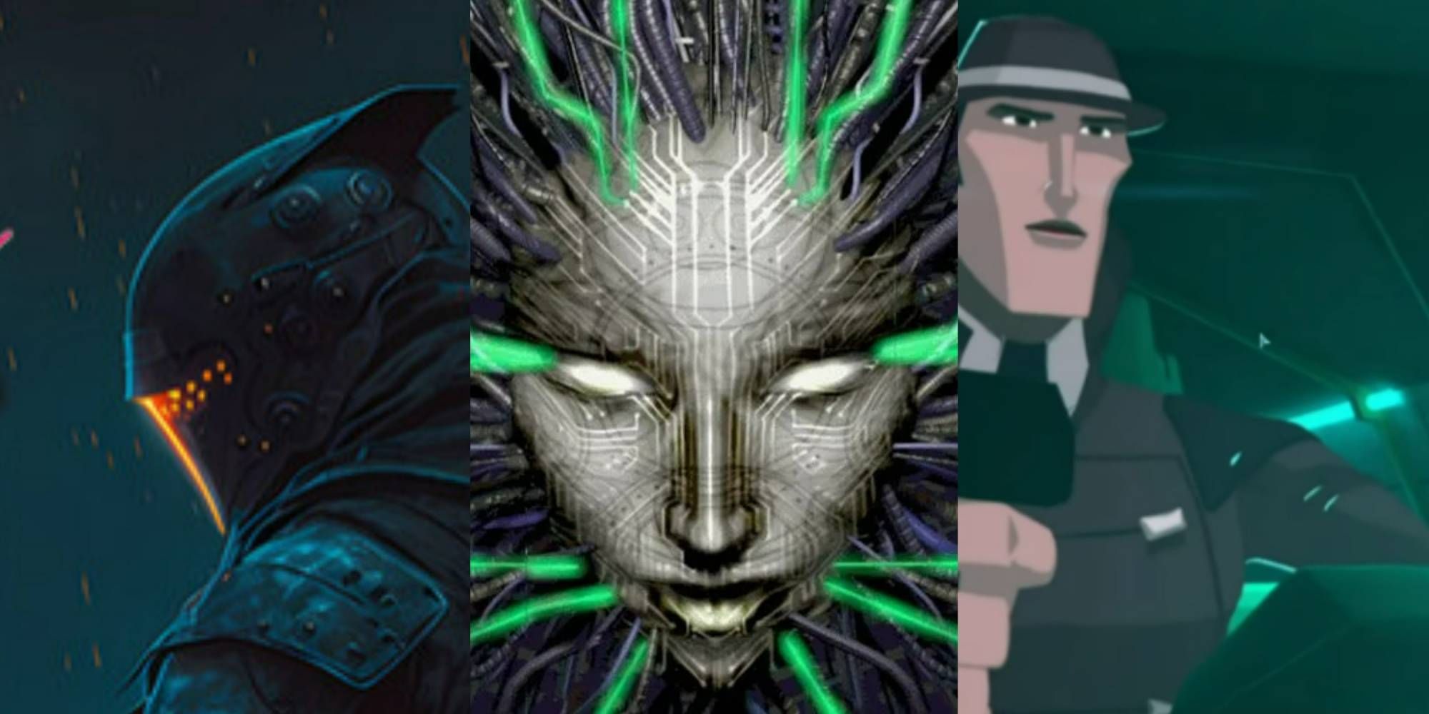 Neon Nexus, SHODAN From System Shock 2, and Decker From Invisible, Inc