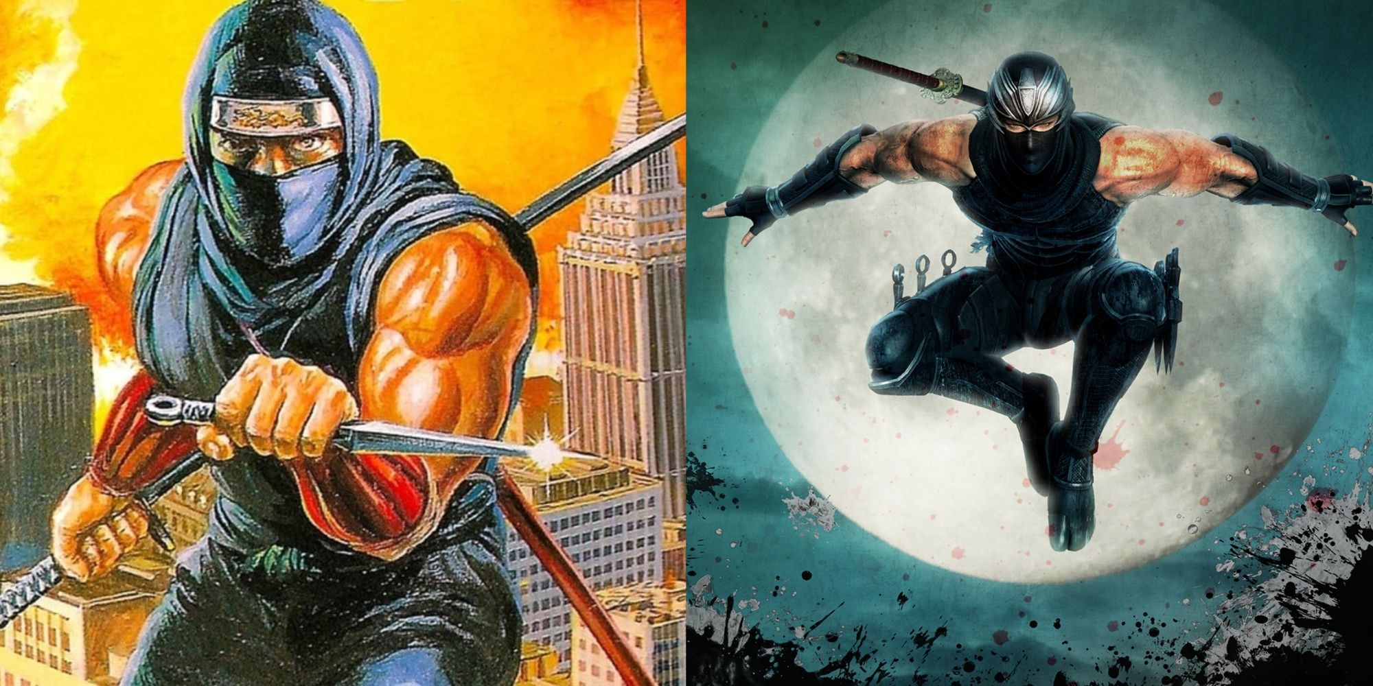 Ninja Gaiden NES cover art and promo art for the Ninja Gaiden Master Collection