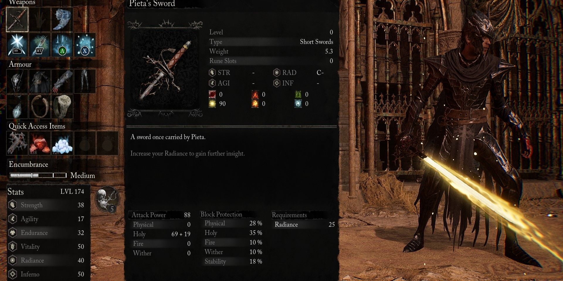 Pieta&rsquo;s Sword weapon description Lords of the Fallen