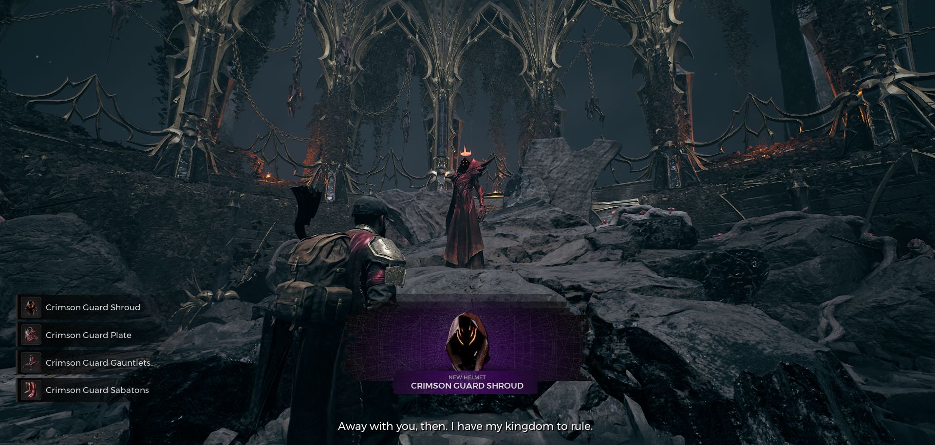 Player obtained the Crimson Guard Armor Set from the Red Prince Remnant 2 The Awakened King