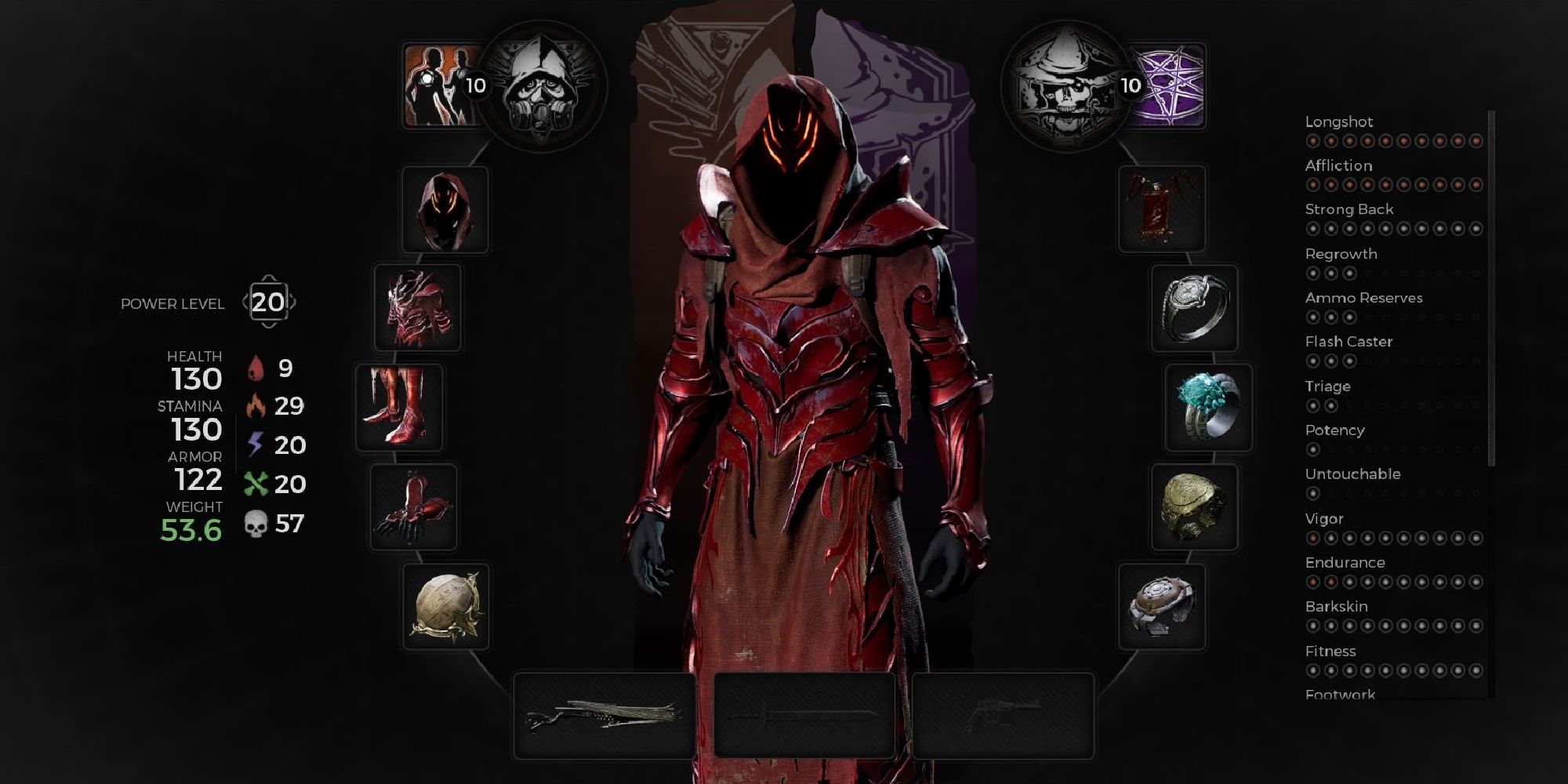 Player wearing the Crimson Guard Armor Set Remnant 2