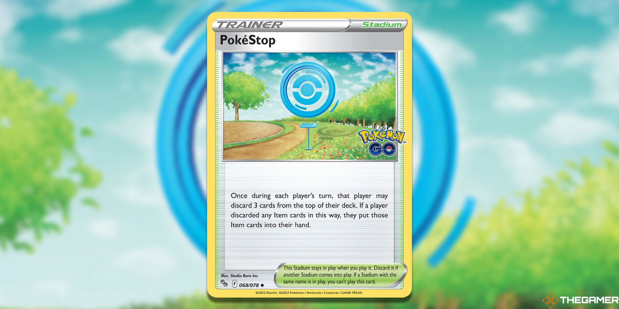 Pokestop card from the Pokemon TCG.