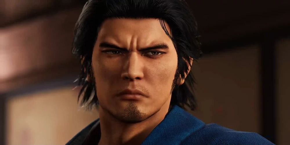 Ryoma from Like A Dragon: Ishin with a stoic stare.