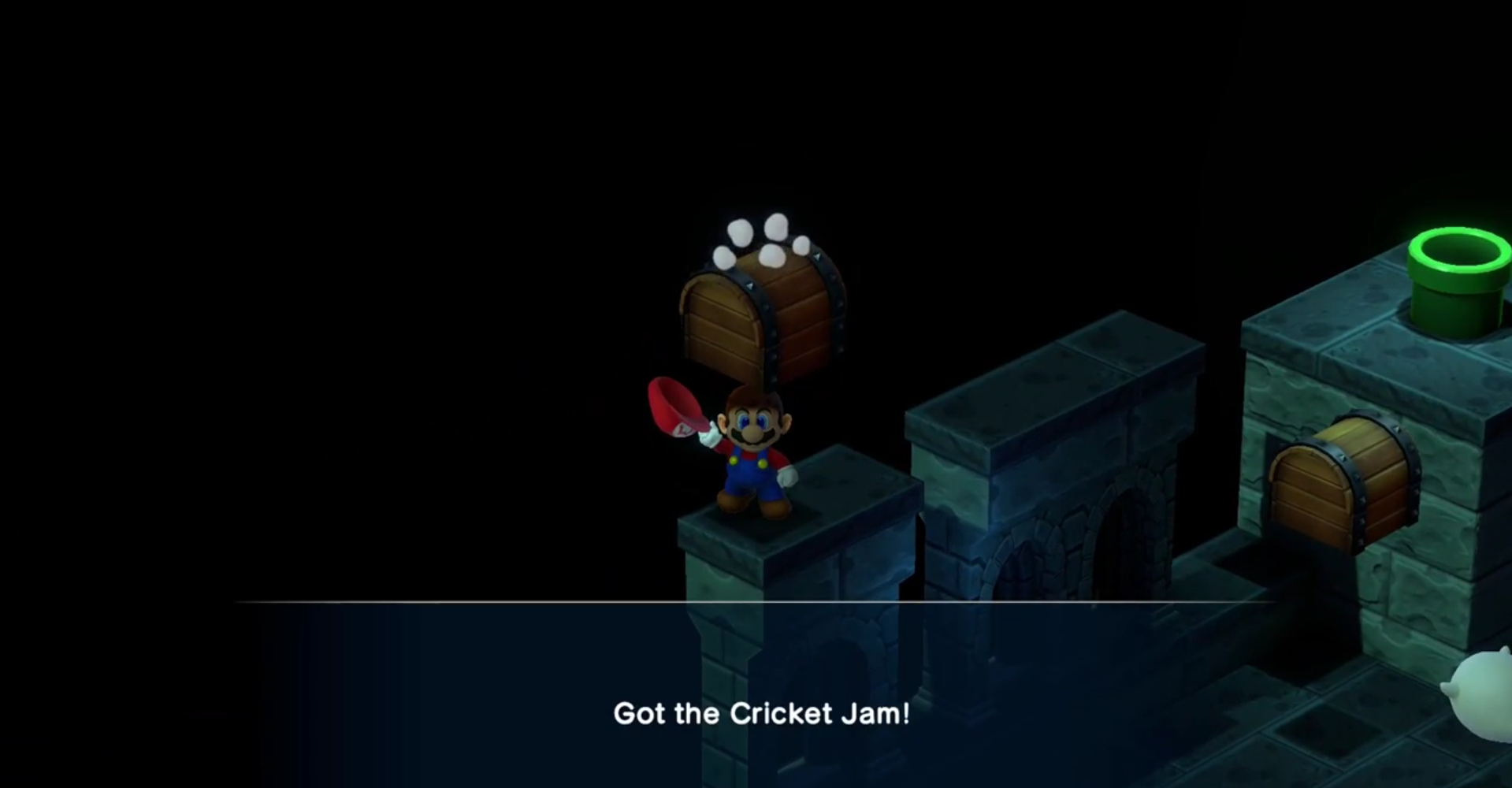 Mario getting the Cricket Jam in Super Mario RPG.
