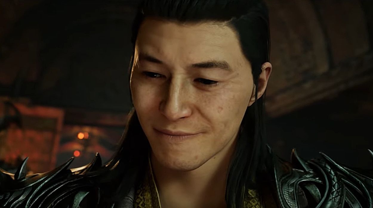 Shang Tsung is smiling in Mortal Kombat 1.