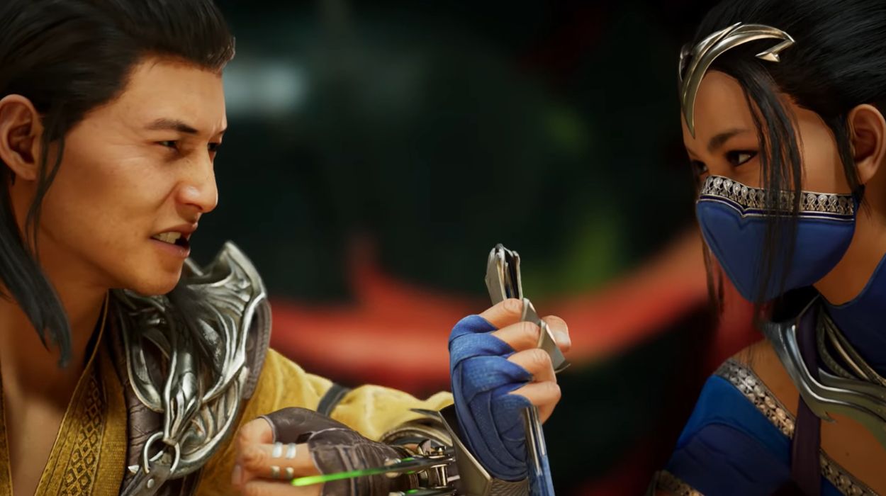 Fight intro: Left: Shang Tsung, Right: Kitana in Mk1.