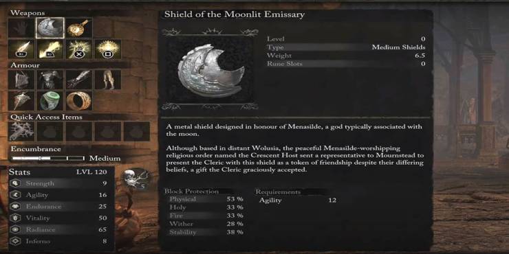 Shield of the Moonlit Emissary in Lords of the Fallen
