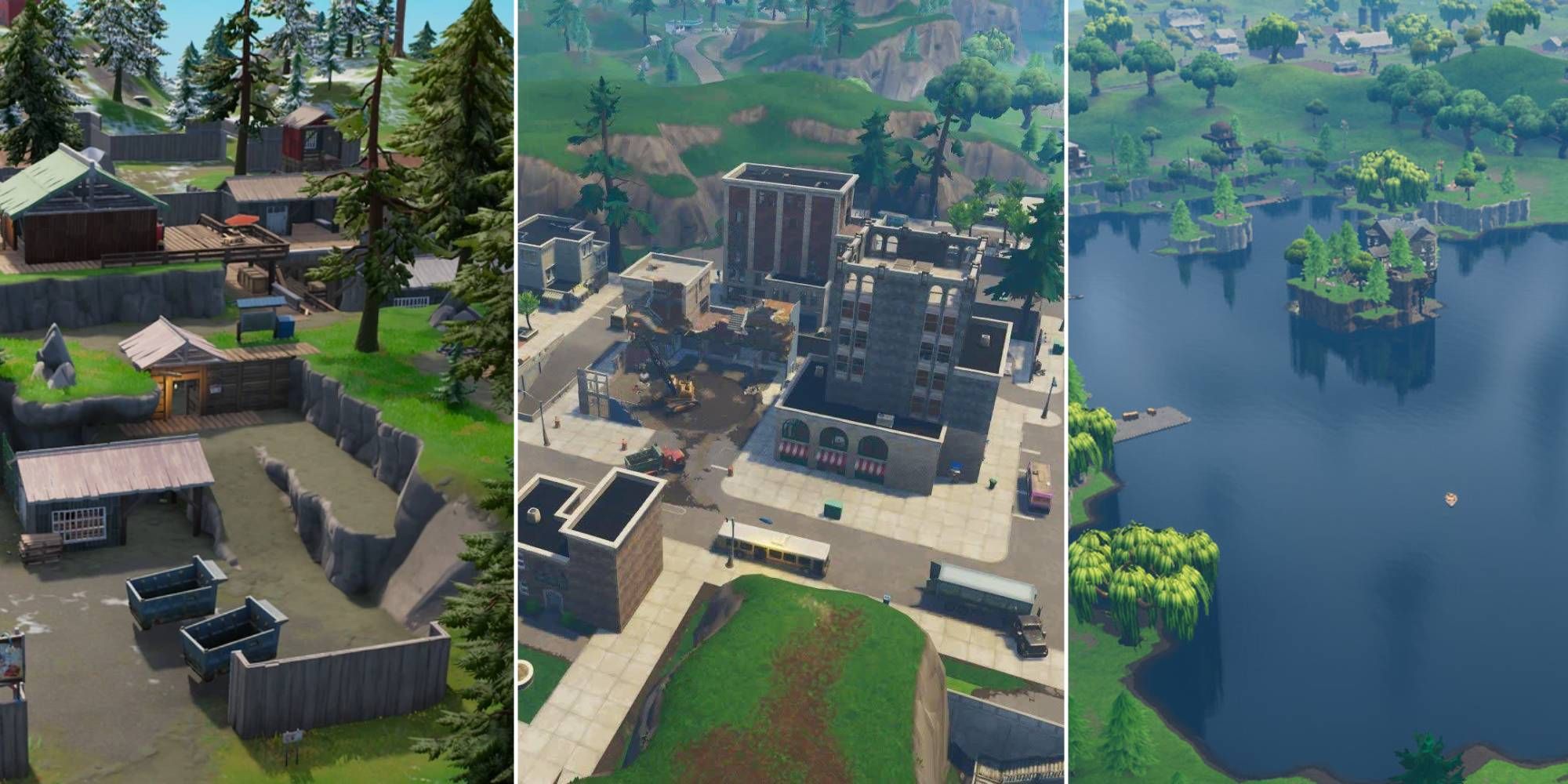 Shifty Shafts, Tilted Towers, and Loot Lake in OG Fortnite.