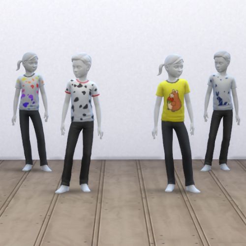 Sims 4 MFPS kids tshirts all four designs