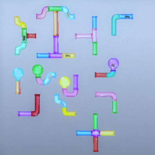 Sims 4 MFPS Wall Decor coloured pipe connectors