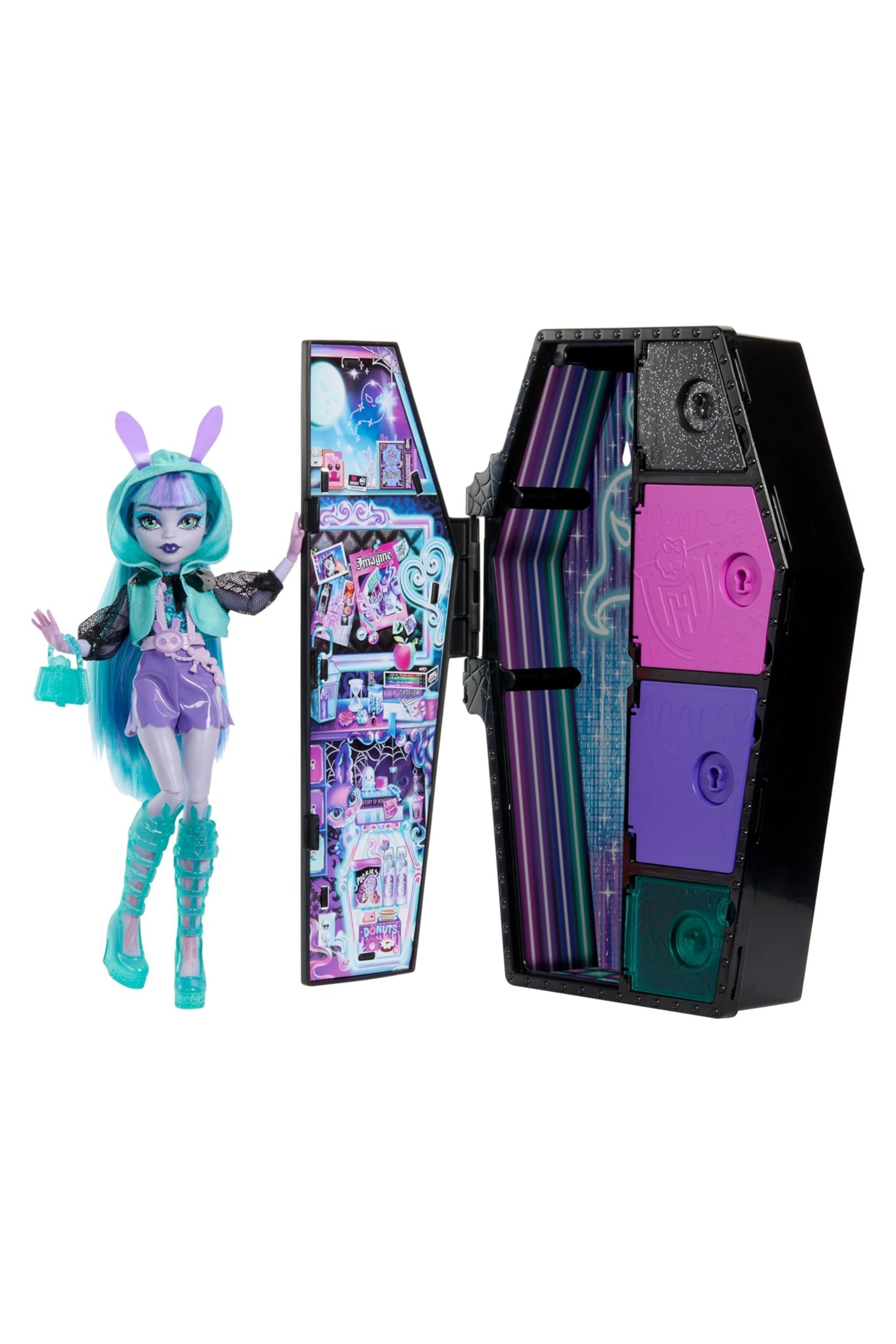 Skulltimate Secrets Twyla Doll And Neon Frights Dress-Up Locker