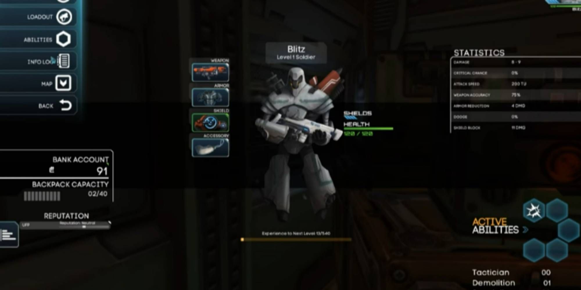 Soldier Inventory Screen in StarCrawlers