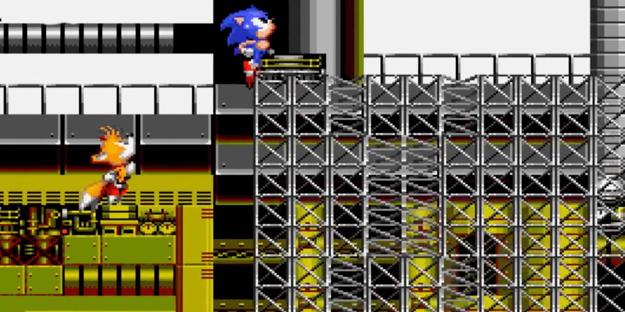 Sonic and Tails Jumping inside the Chemical Plant in Sonic the Hedgehog 2