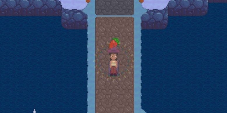 Character Holding a Strawberry on the Bridge