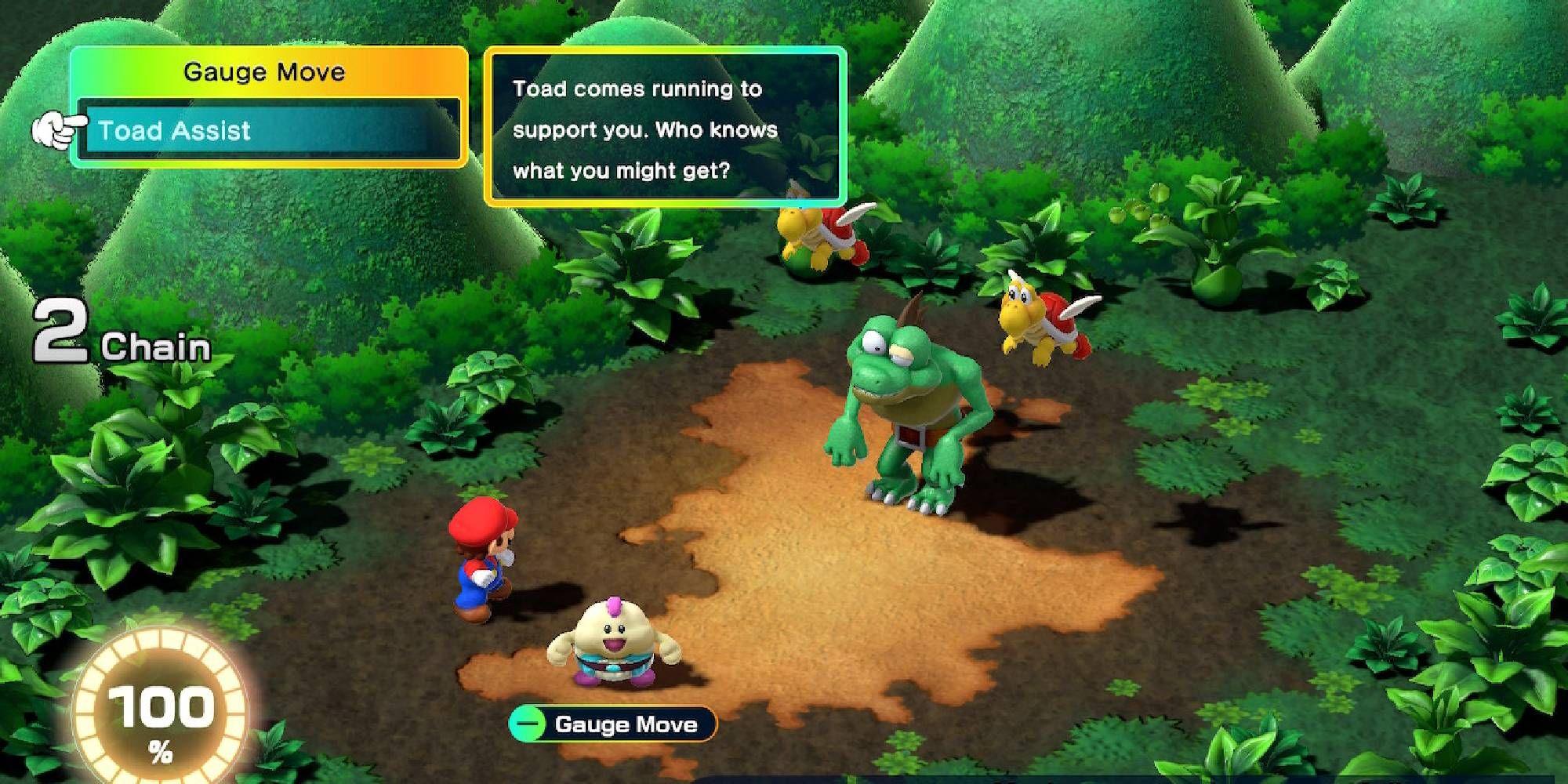 super mario rpg mallow about to select toad assist in gauge move menu