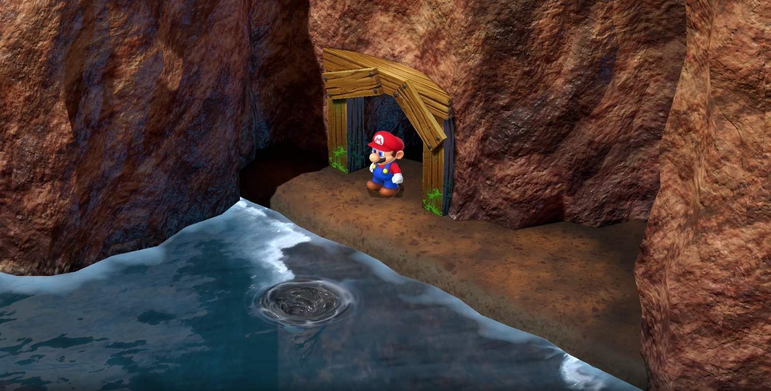 The entrance to Sunken Ship in Super Mario RPG.