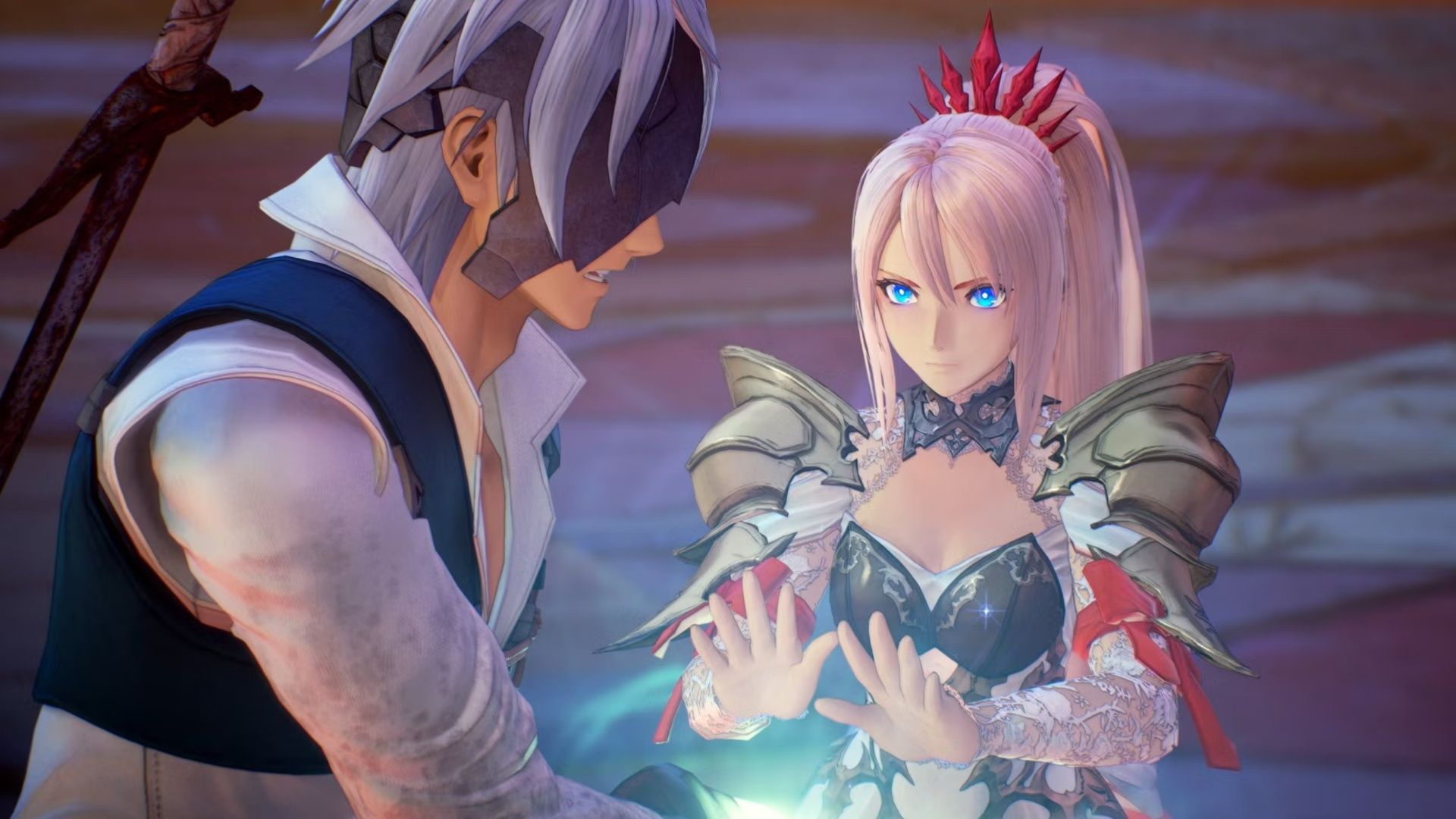 Shionne healing Alphen in Tales of Arise with Healing Artes