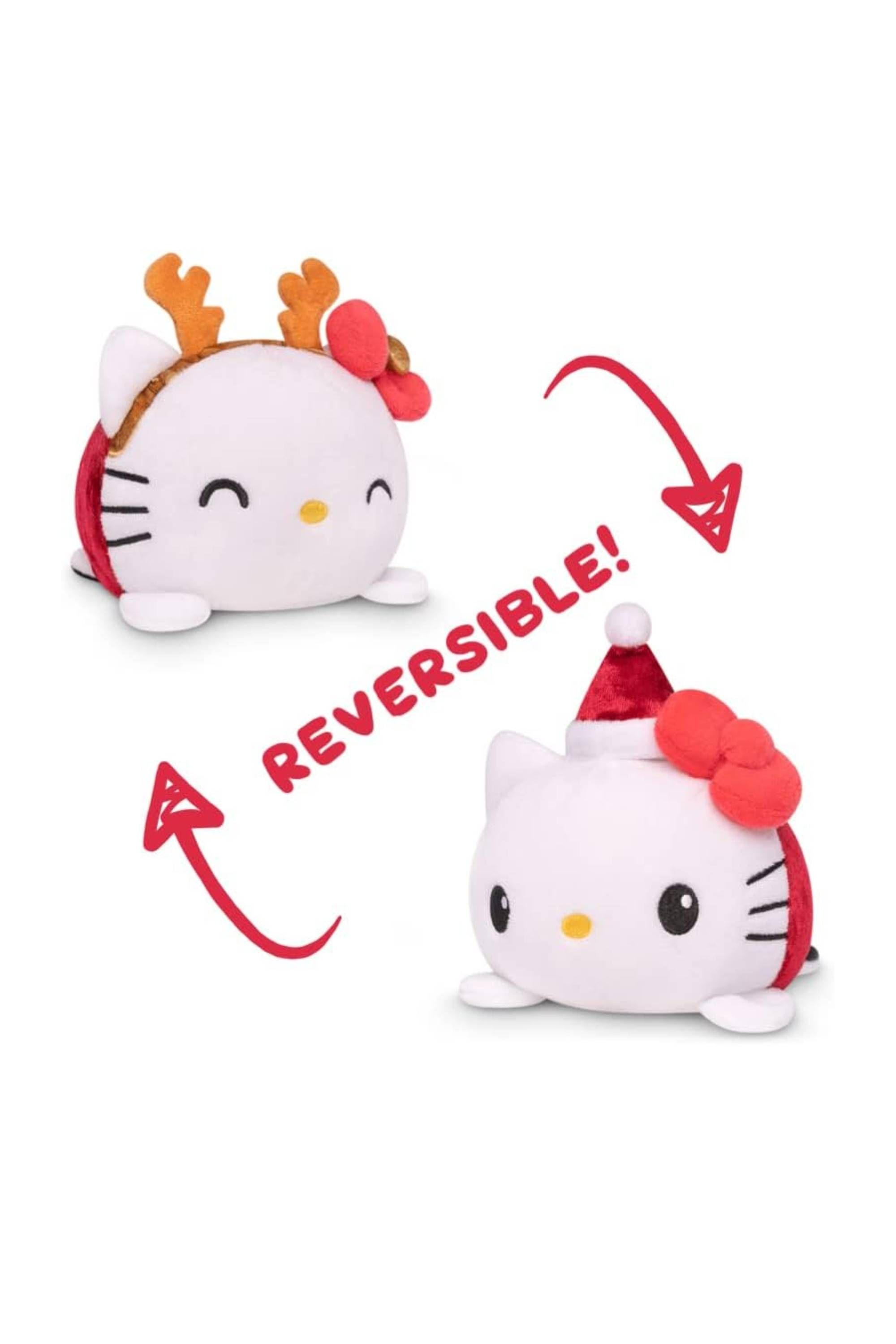 TeeTurtle Sanrio Hello Kitty Reindeer + Santa Hat Reversible Plushie