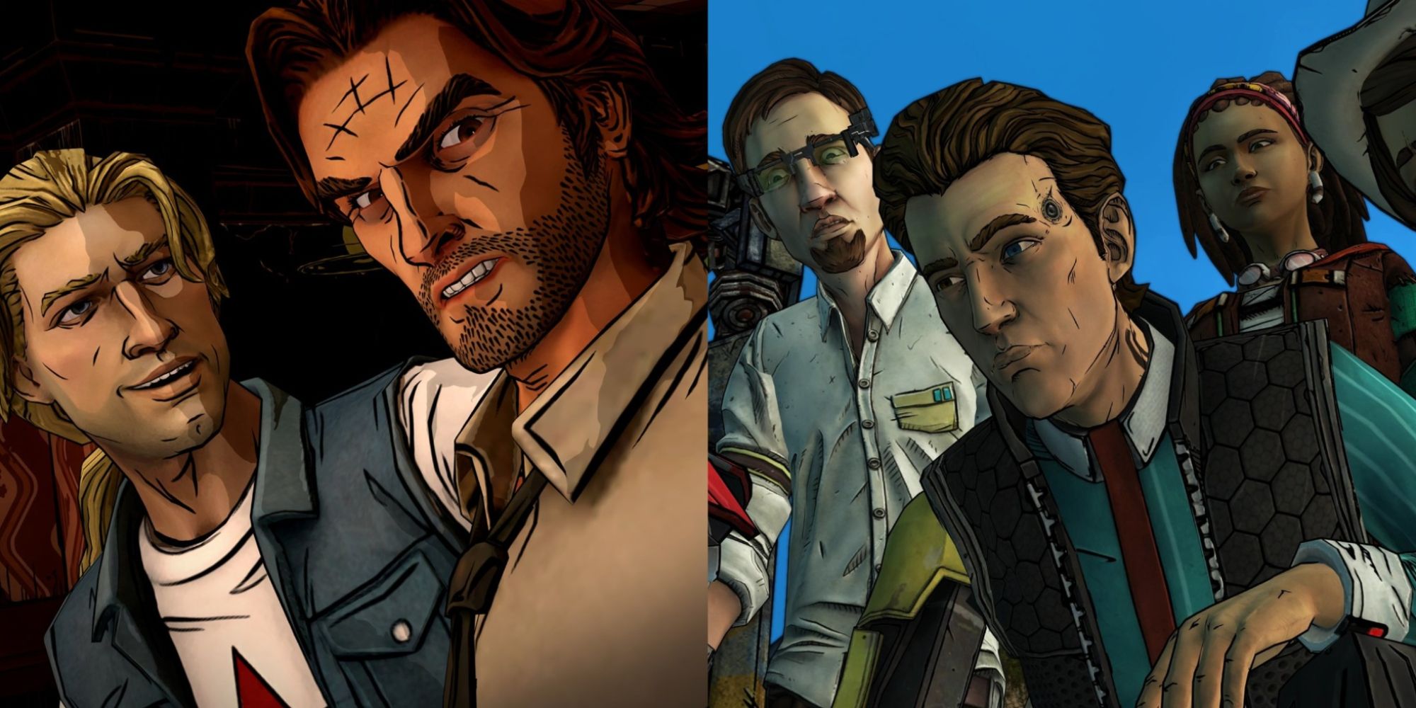 Telltale Best Games Featured Split Image The Wolf Among Us and Tales From The Borderlands