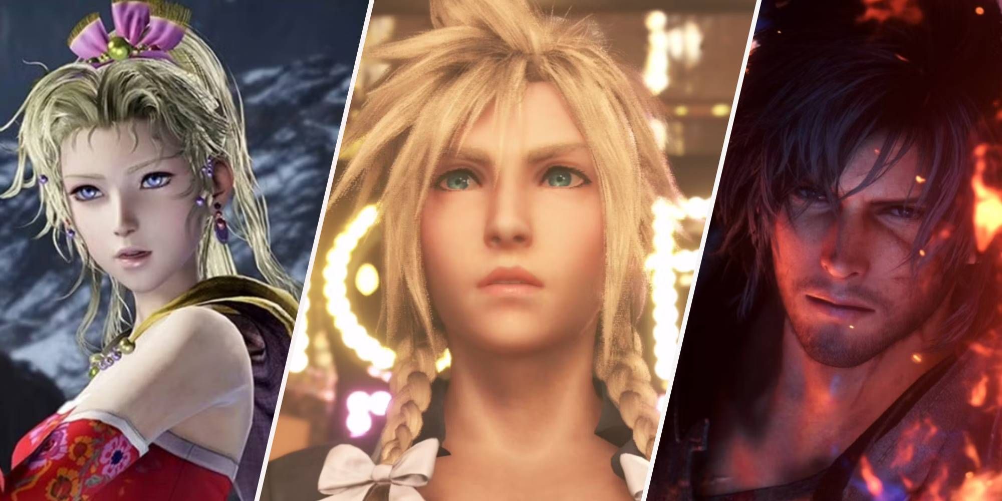 Terra Cloud and Clive Final Fantasy heroes with faces side by side