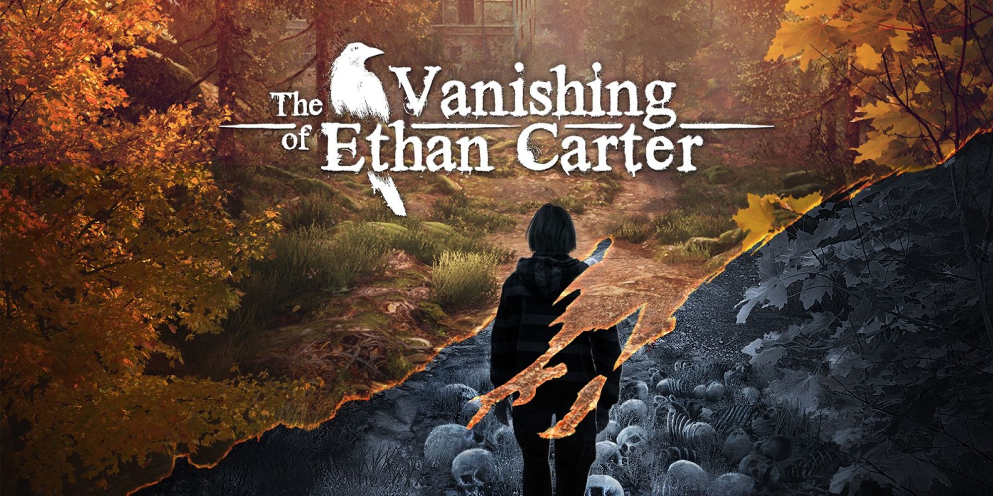 The Vanishing Of Ethan Carter Title Art Showing Light And Dark Environments
