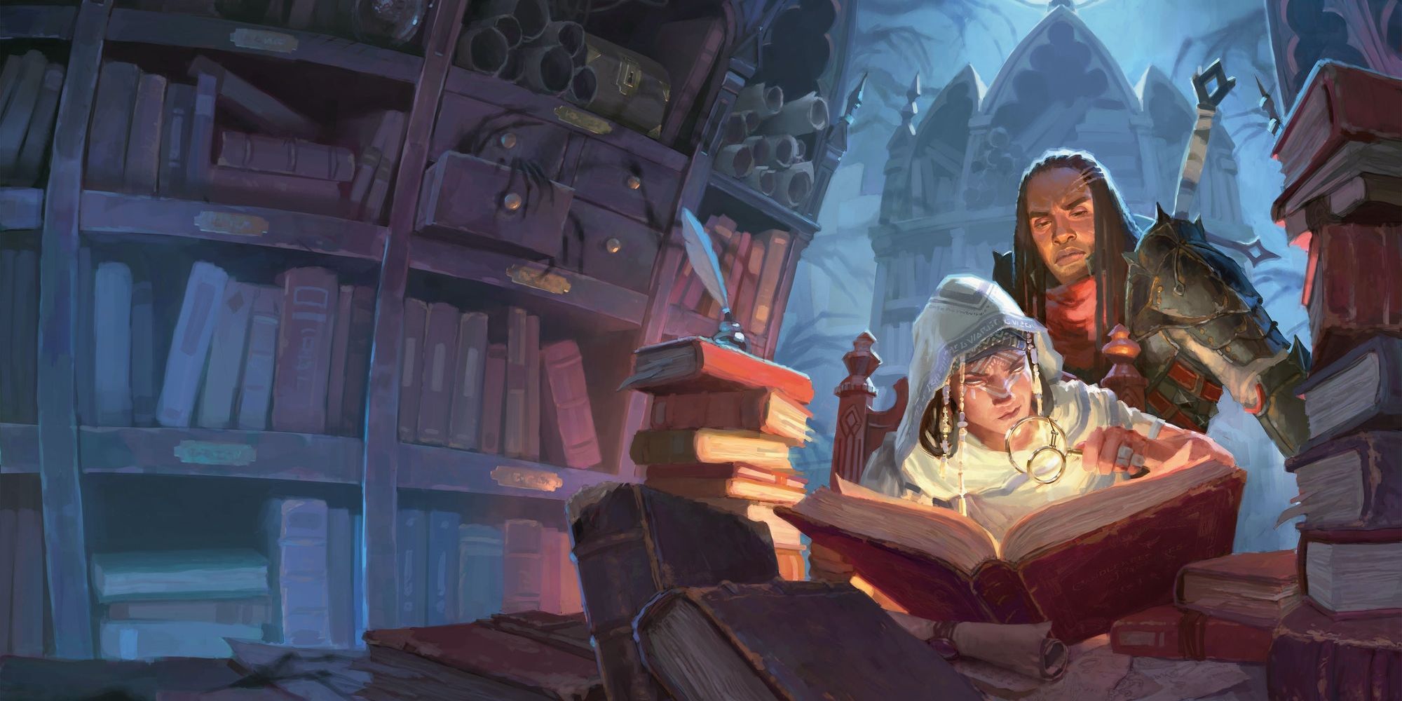Characters reading a book in DND