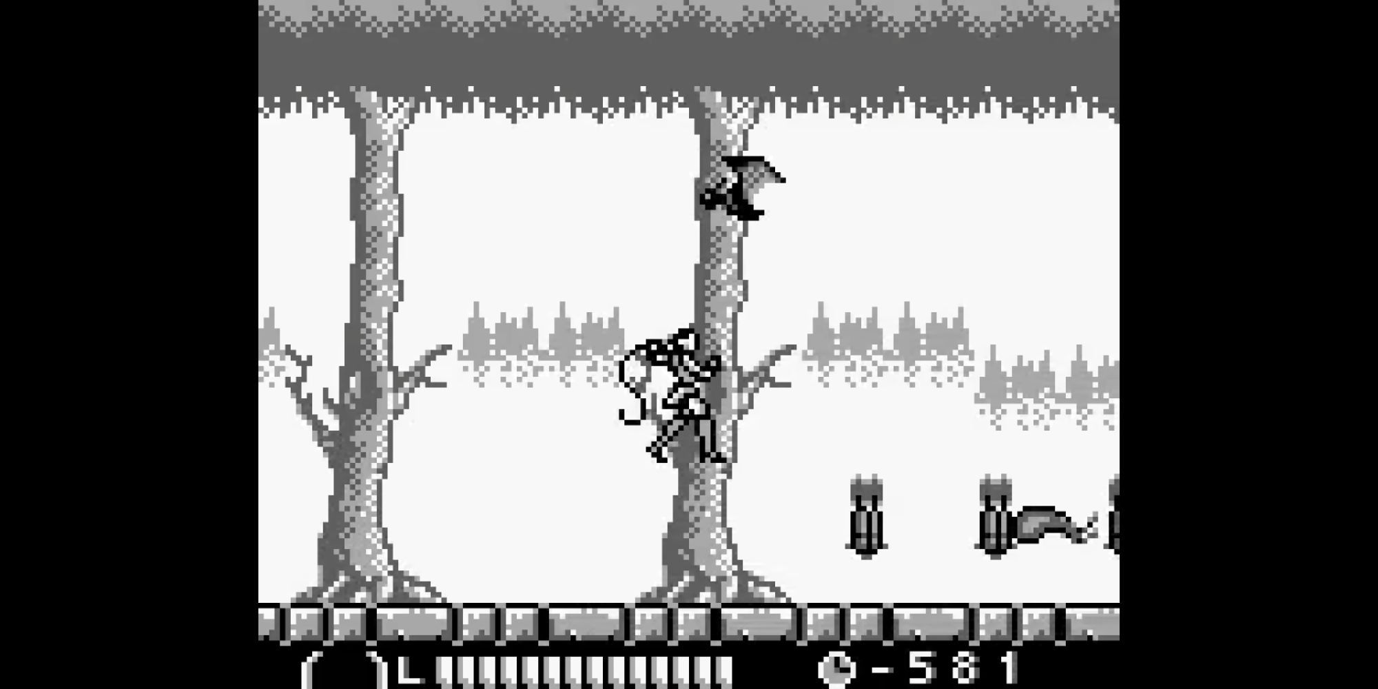 Sonia Belmont jumps in the air to attack an enemy