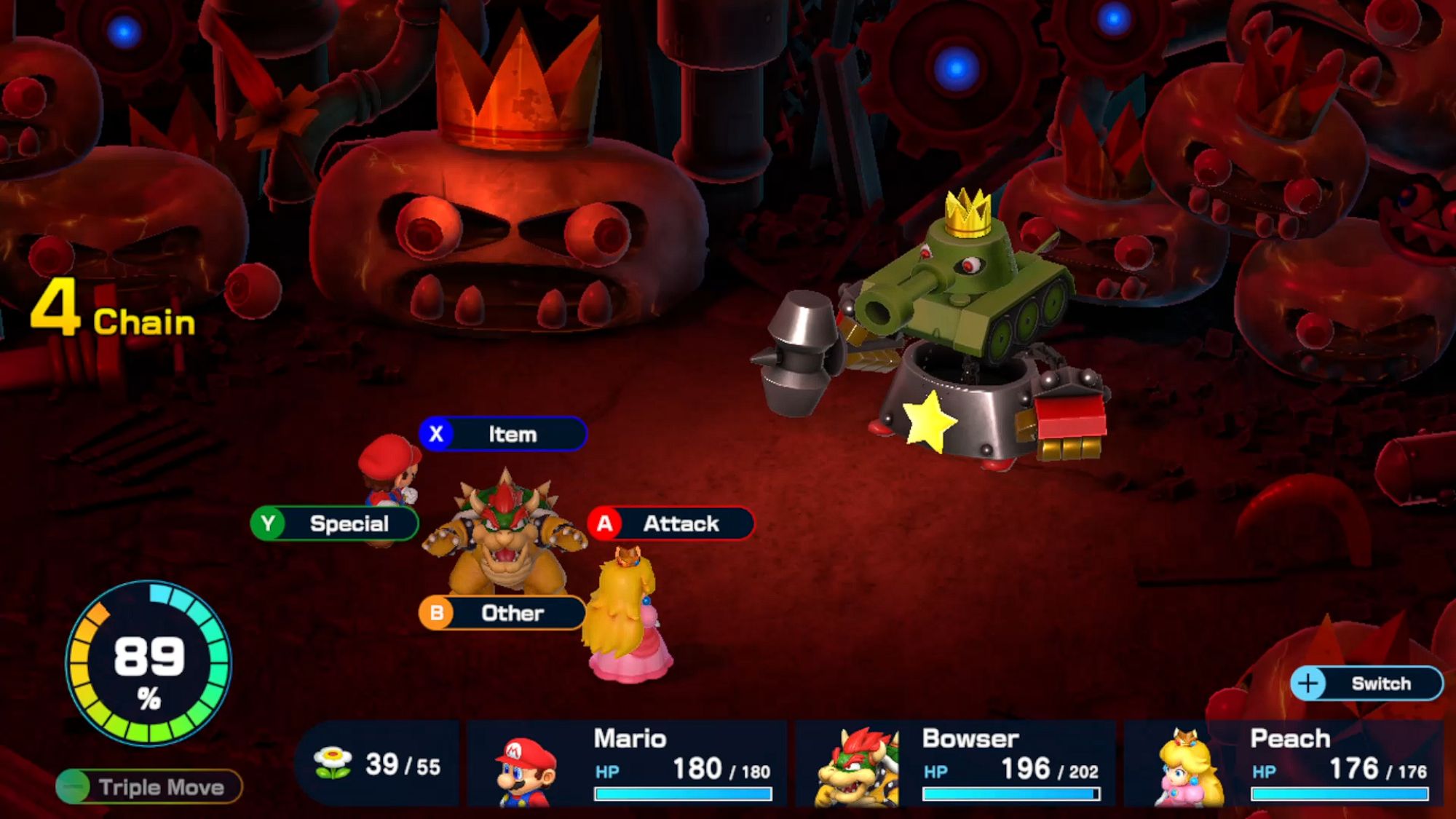 Super Mario RPG Smithy Showing His Tank Head
