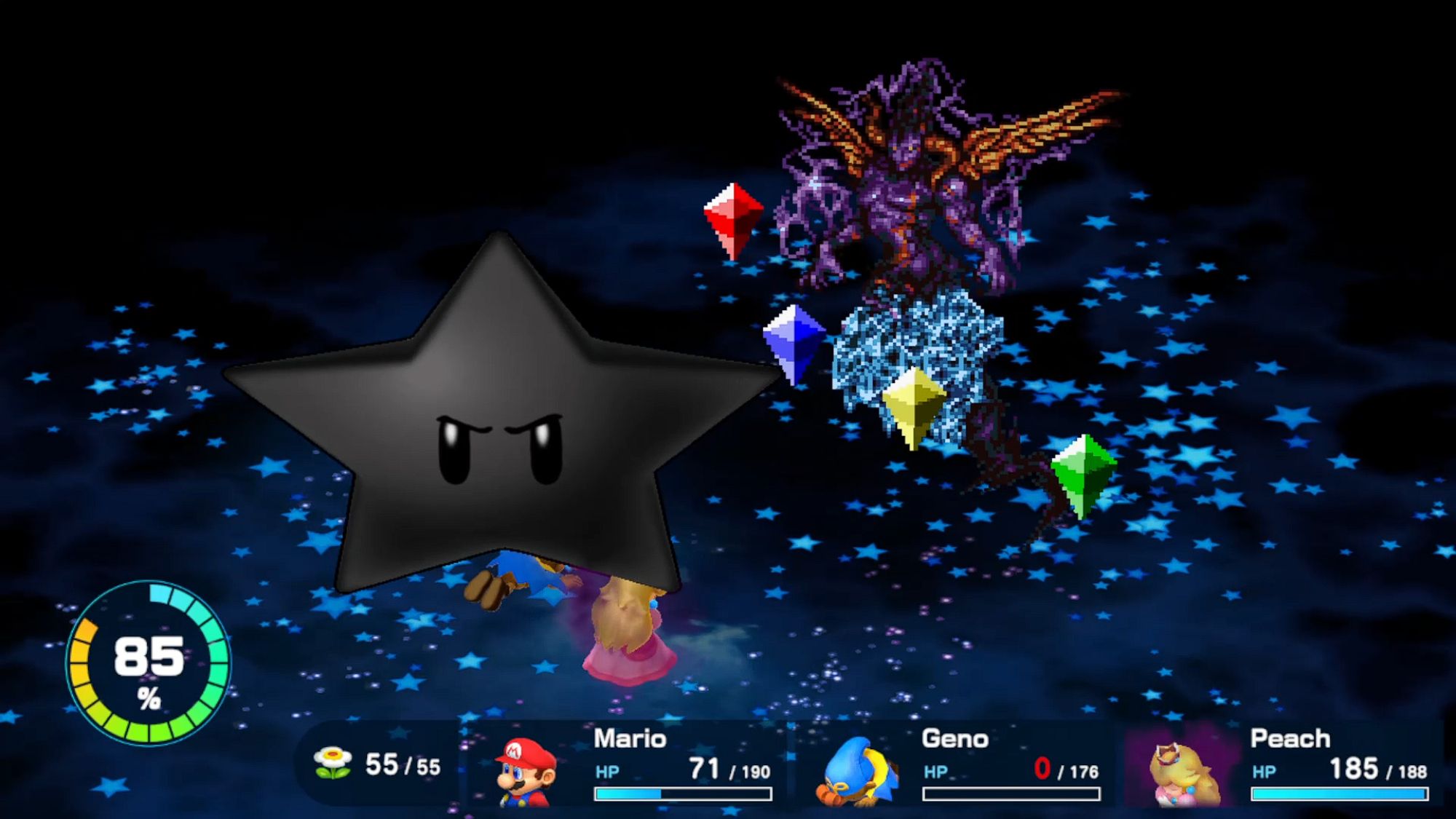 Super Mario RPG Culex Performing A Dark Star Attack