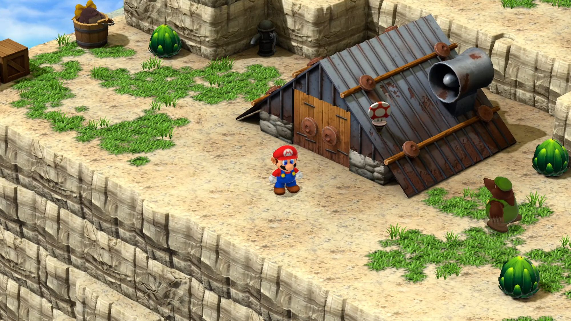 Super Mario RPG Mario About To Enter Moleville Shop