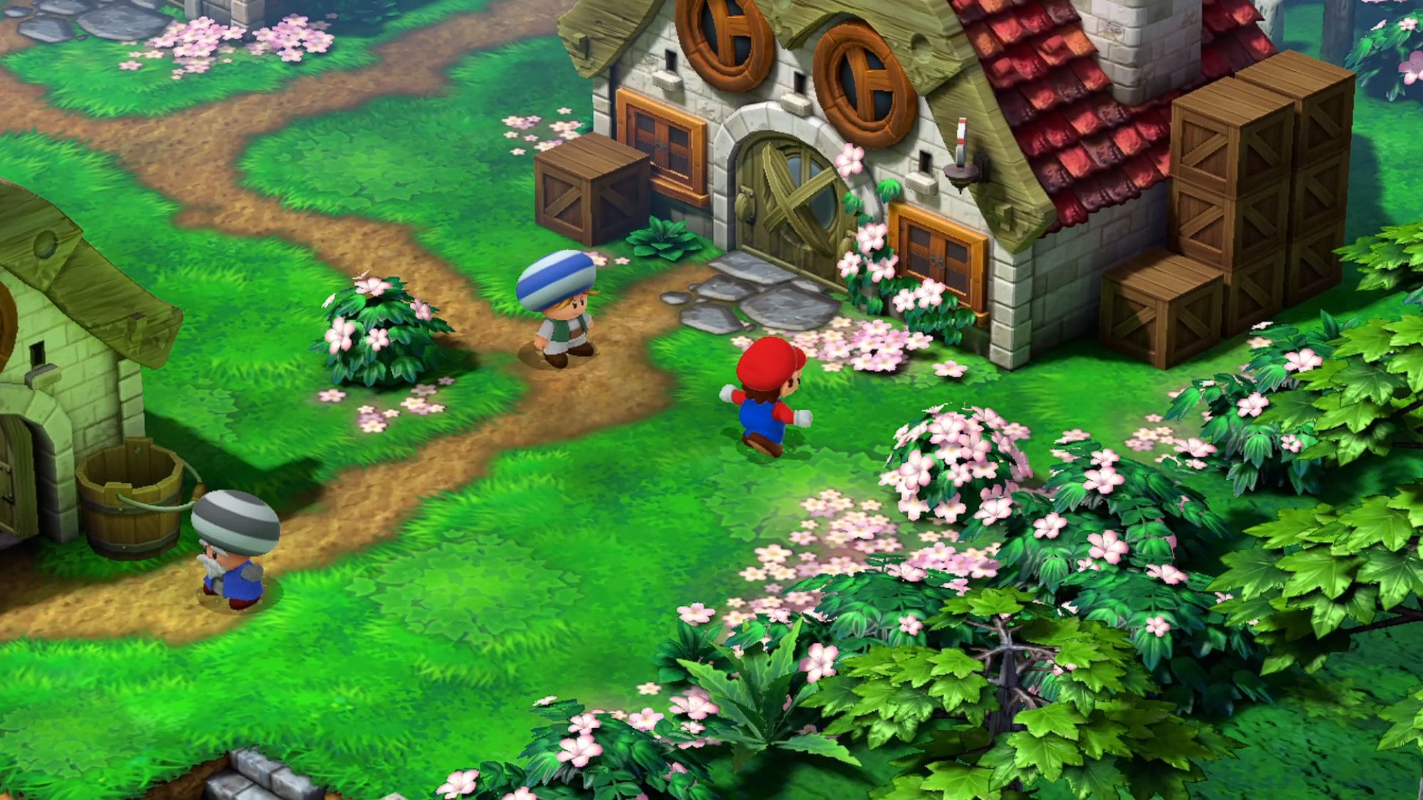 Super Mario RPG Mario Heading Towards Rose Town Shop
